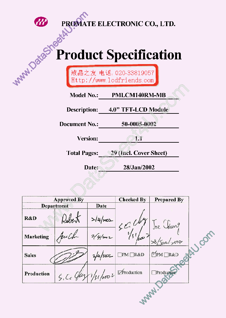 PMLCM140RM-MB_944437.PDF Datasheet