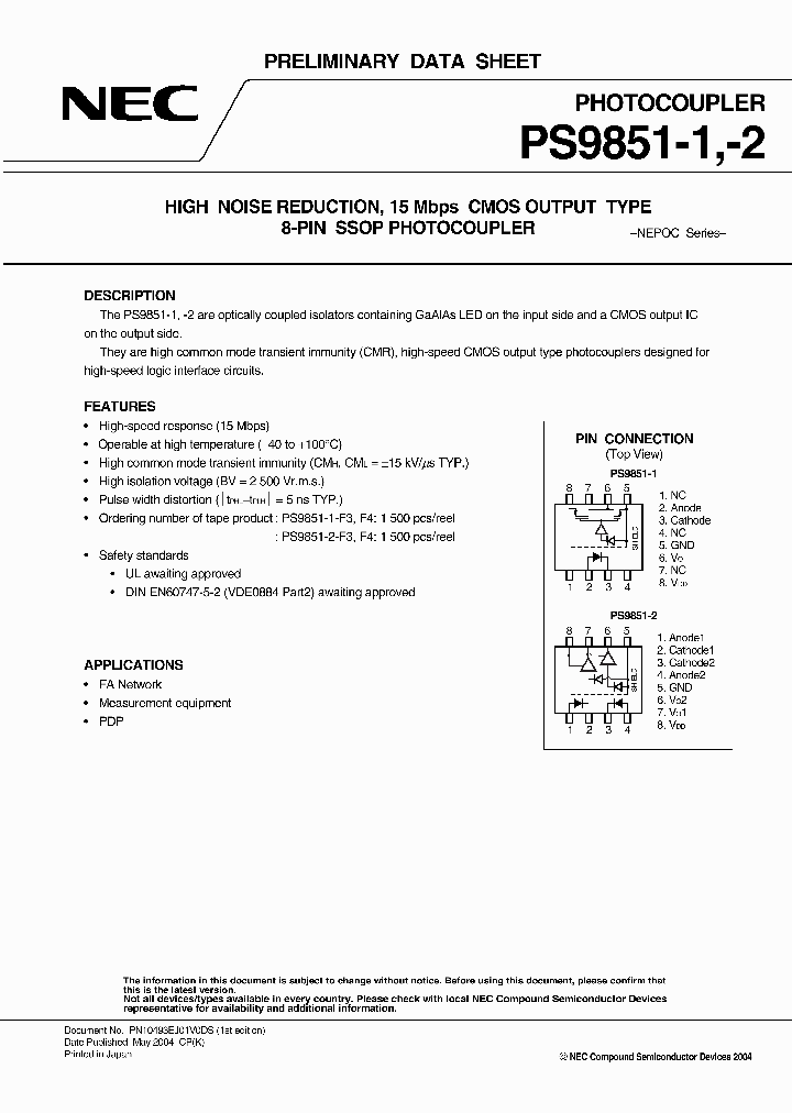 PS9851-1-V-F4_632014.PDF Datasheet