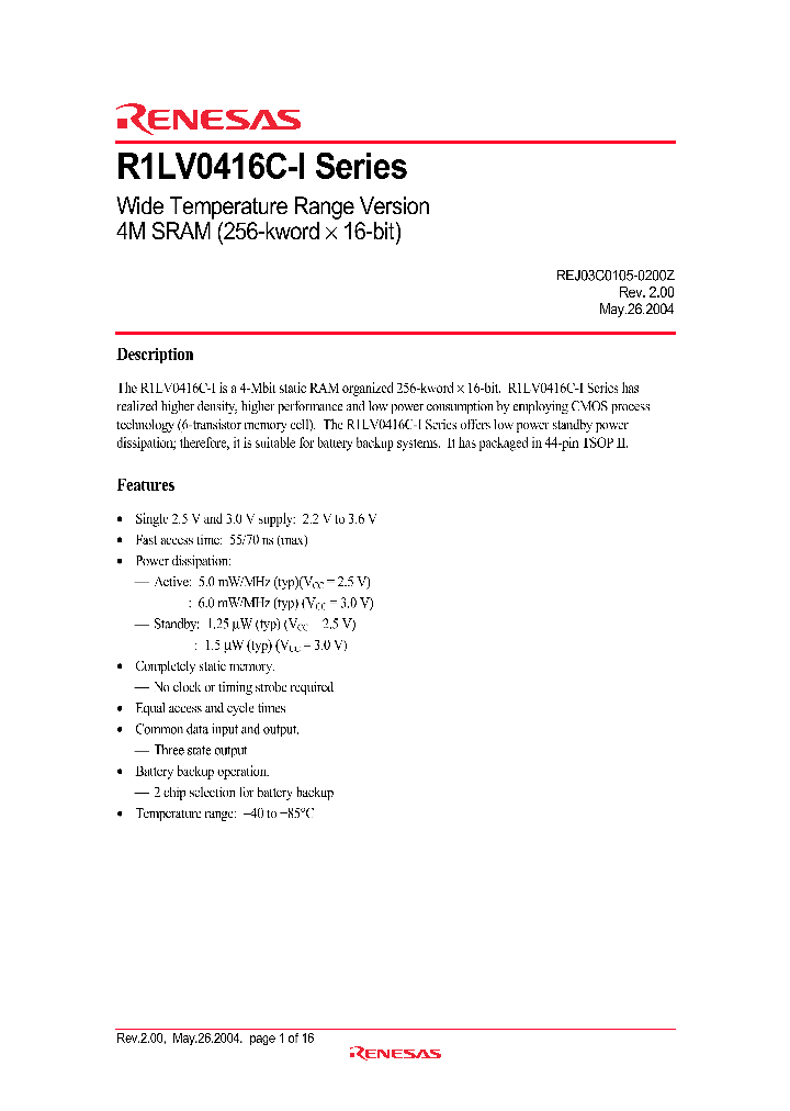 R1LV0416C-I_1014577.PDF Datasheet