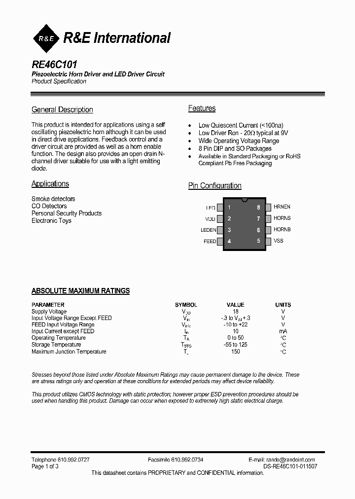RE46C101_733933.PDF Datasheet