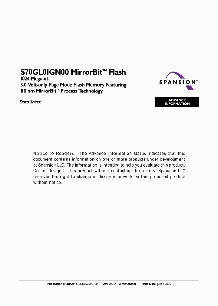 S70GL01GN00FFI012_664990.PDF Datasheet