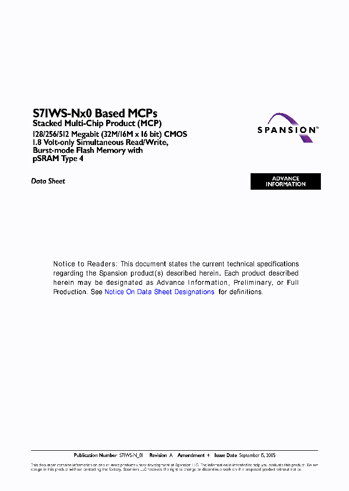 S71WS512ND0BAWE23_667848.PDF Datasheet