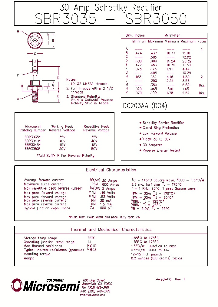 SBR3035_1019536.PDF Datasheet