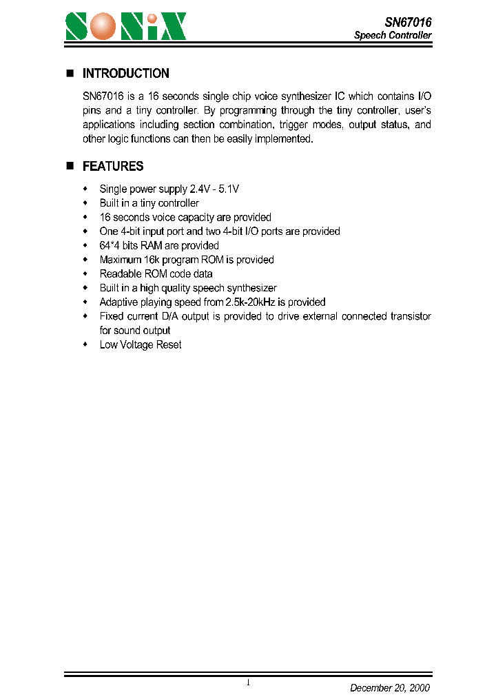 SN67016_811033.PDF Datasheet