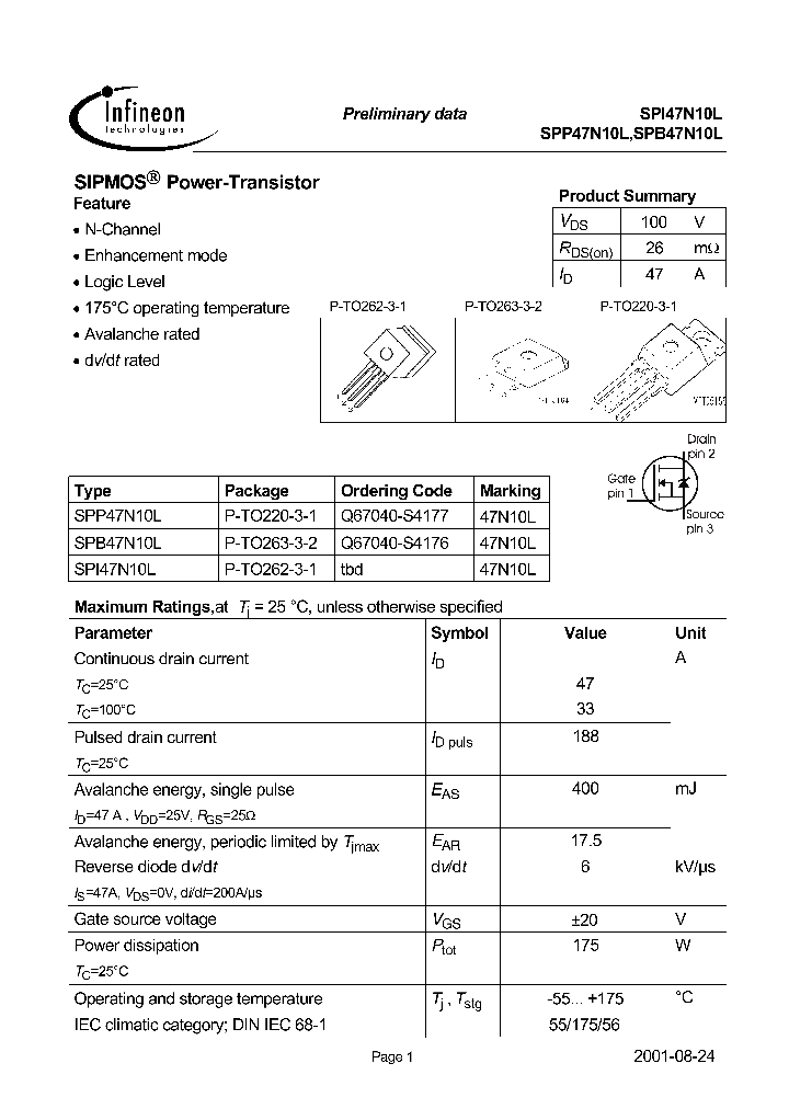 SPI47N10L_798681.PDF Datasheet