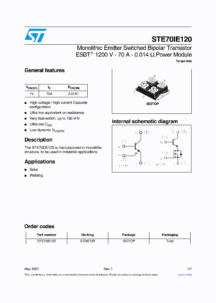 STE70IE120_931652.PDF Datasheet