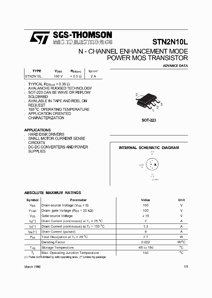 STN2N10L_1021841.PDF Datasheet