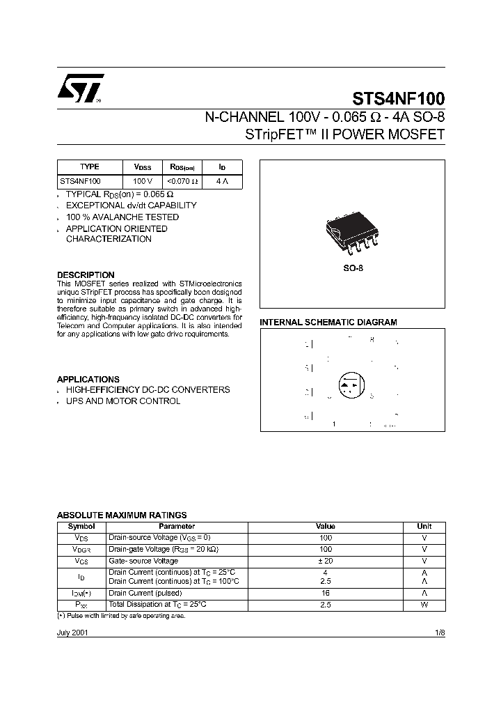 STS4NF100_926795.PDF Datasheet