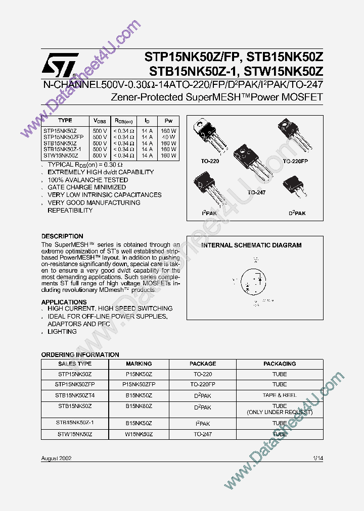 STW15NK50Z_833868.PDF Datasheet