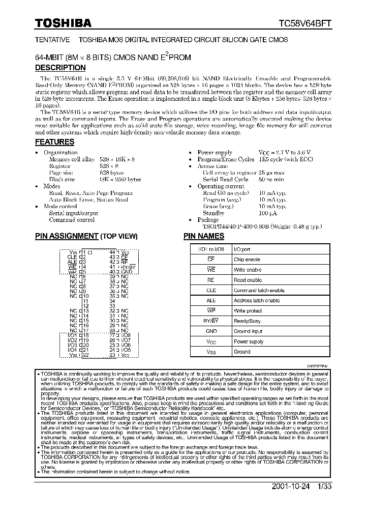 TC58V64BFT_950723.PDF Datasheet