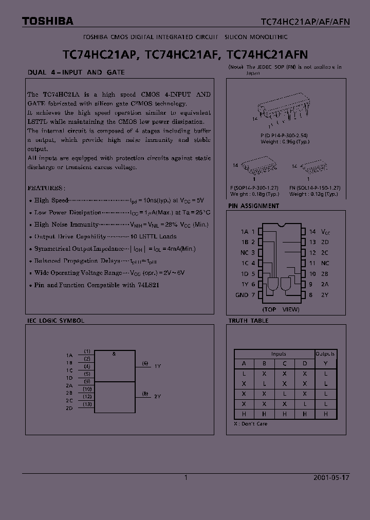 TC74HC21AF_885857.PDF Datasheet