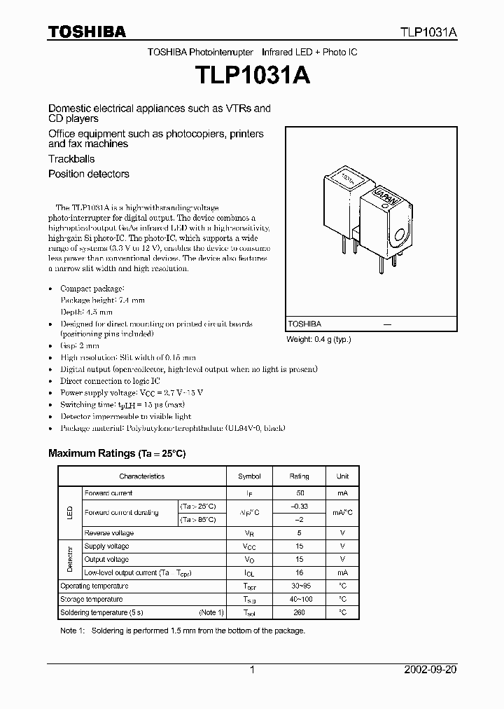 TLP1031A_923617.PDF Datasheet