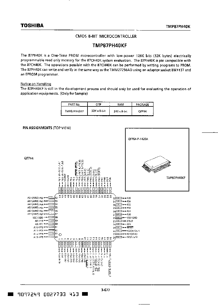 TMP87PH40KF_884103.PDF Datasheet