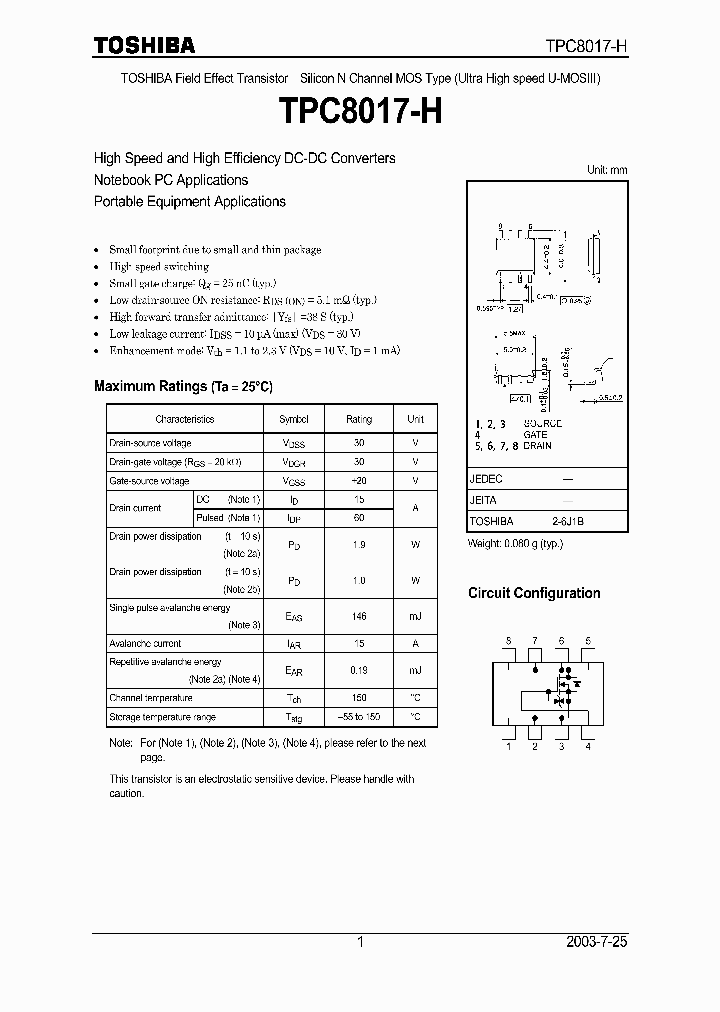 TPC8017-H_1013686.PDF Datasheet