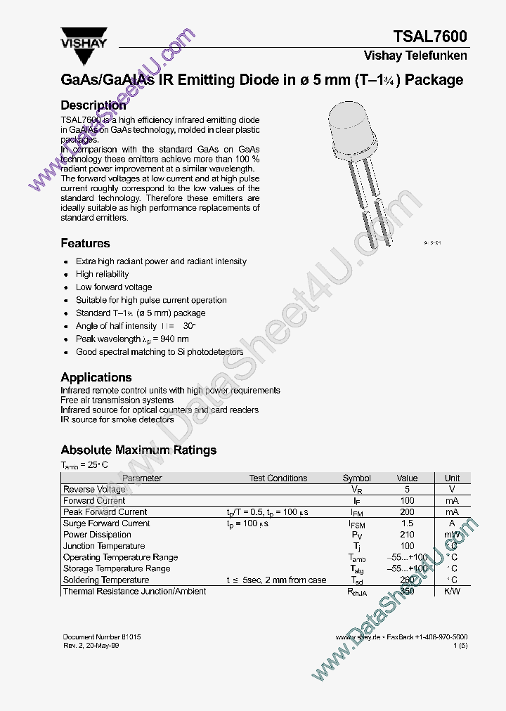 TSAL7600_819599.PDF Datasheet