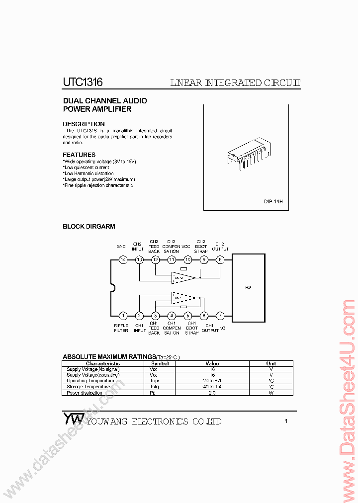 UTC1316_792733.PDF Datasheet