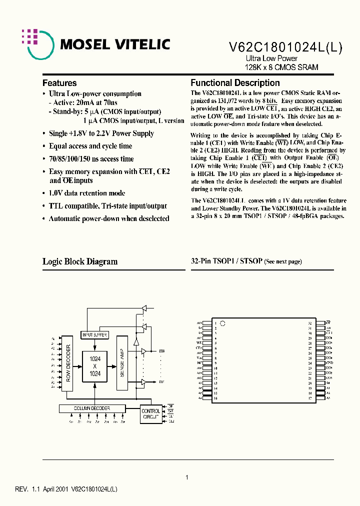 V62C1801024LL-85B_908575.PDF Datasheet