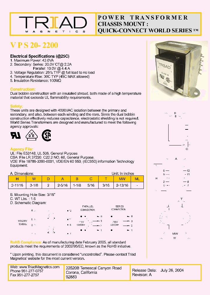 VPS20-2200_1015104.PDF Datasheet