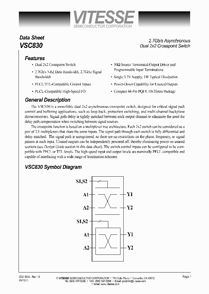 VSC830_1014376.PDF Datasheet