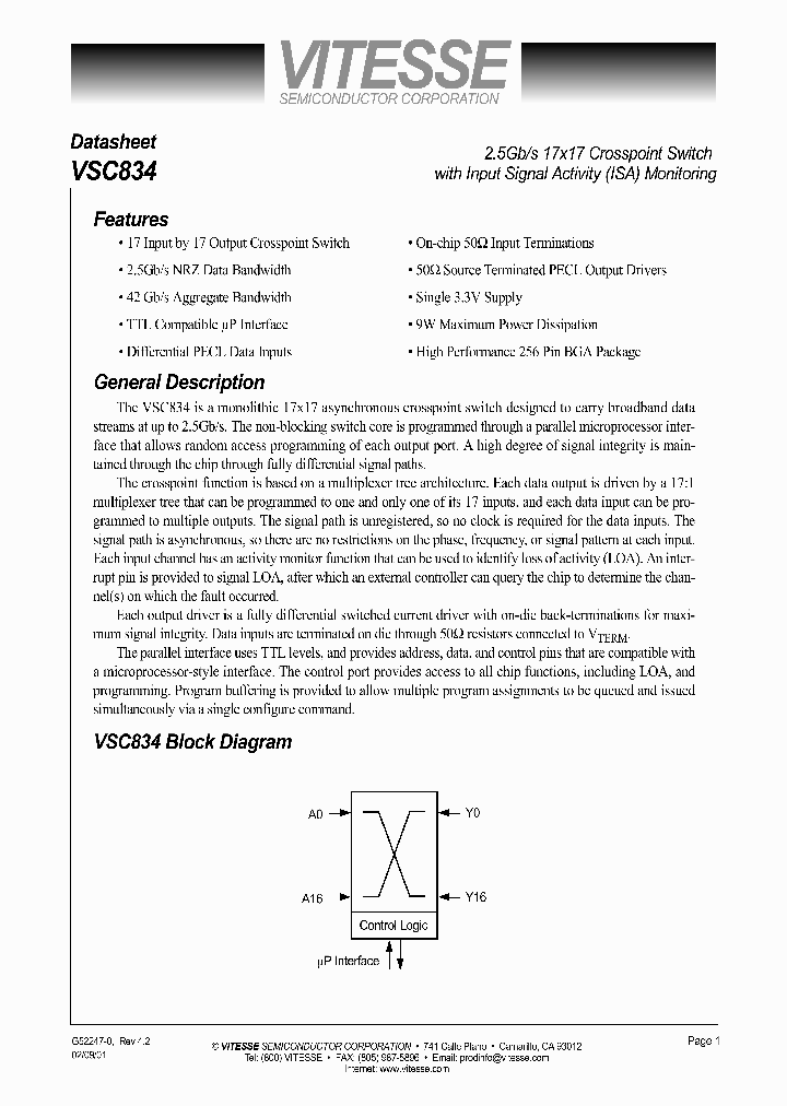 VSC834_1014378.PDF Datasheet