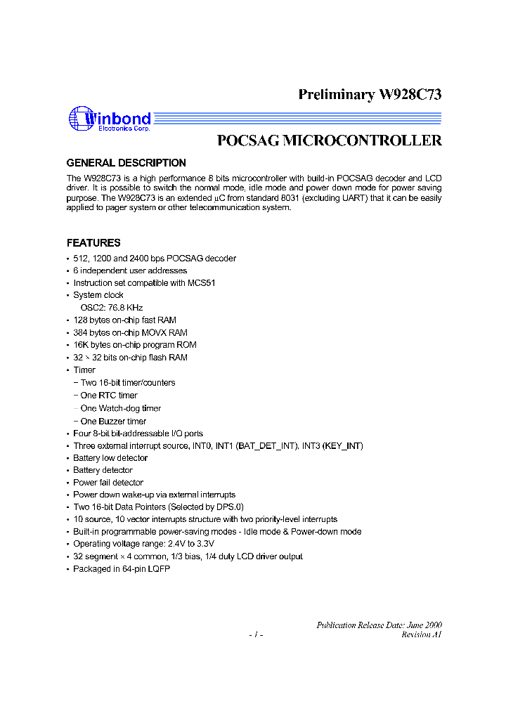 W928C73_954410.PDF Datasheet