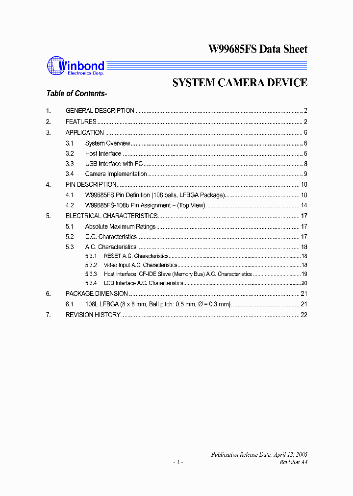 W99685FS_932874.PDF Datasheet