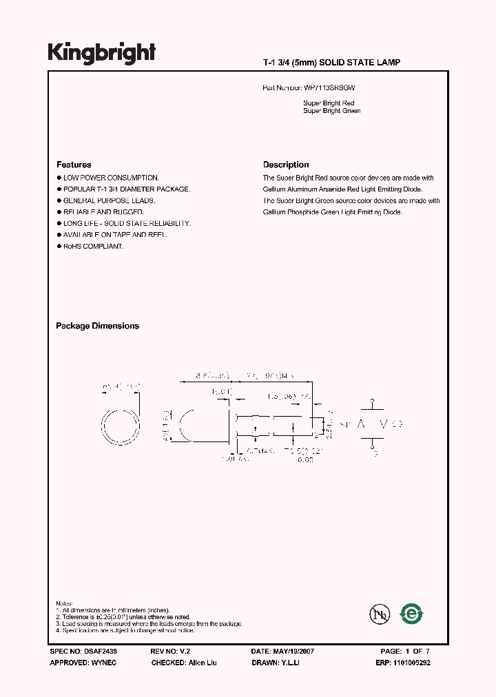 WP7113SRSGW_940756.PDF Datasheet