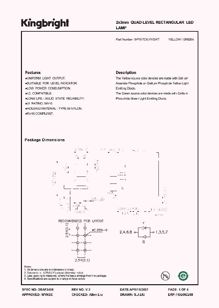 WP917CK-4YGWT_876445.PDF Datasheet