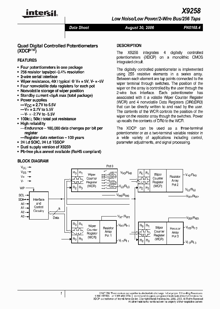X9258TS24IZ_1020872.PDF Datasheet