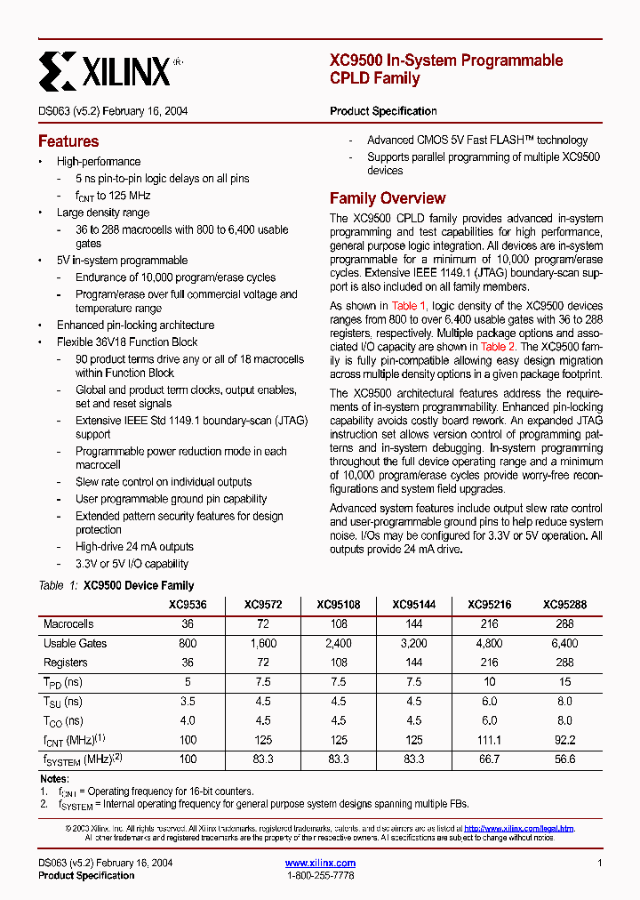 XC9500_818755.PDF Datasheet