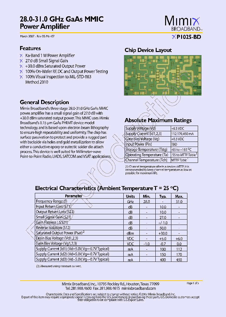 XP1025-BD-000V_1116679.PDF Datasheet