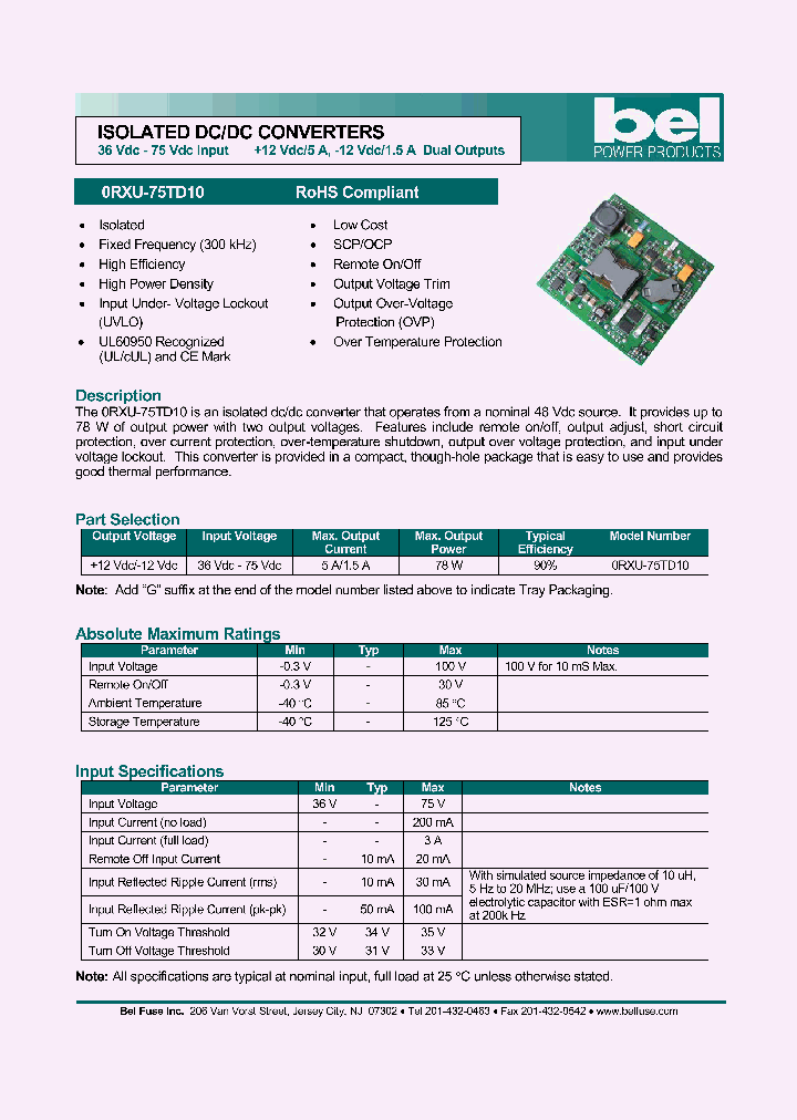 0RXU-75TD10_1190287.PDF Datasheet