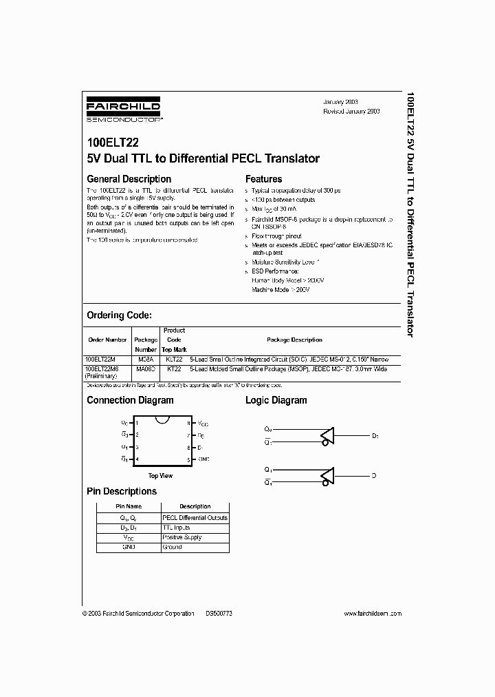 100ELT22M8_1190486.PDF Datasheet