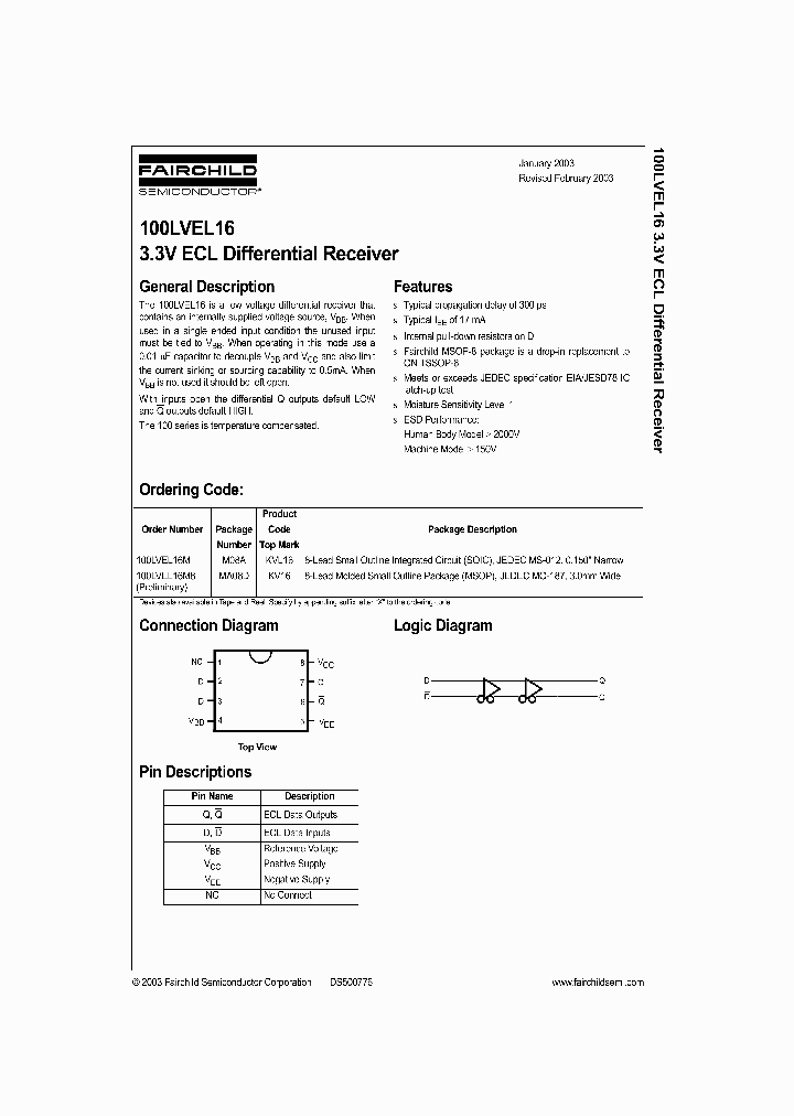 100LVEL16M8_1190492.PDF Datasheet