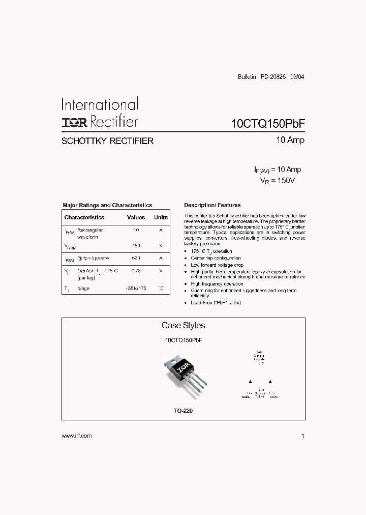 10CTQ150PBF_1184016.PDF Datasheet