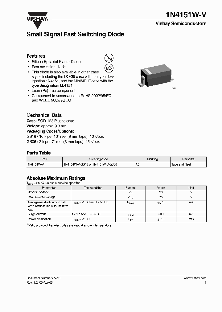 1N4151W-V-GS18_795110.PDF Datasheet