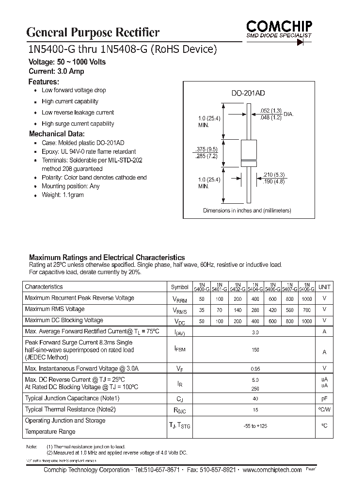 1N5407-G_1192059.PDF Datasheet