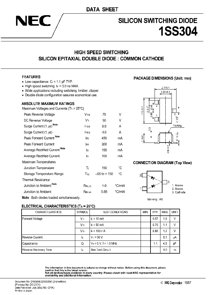 1SS304_1192605.PDF Datasheet