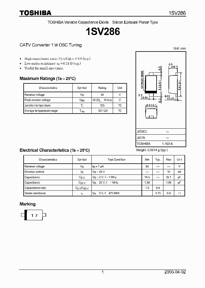 1SV286_1060259.PDF Datasheet