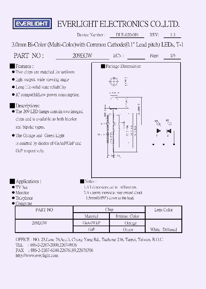 209EGW_1192811.PDF Datasheet