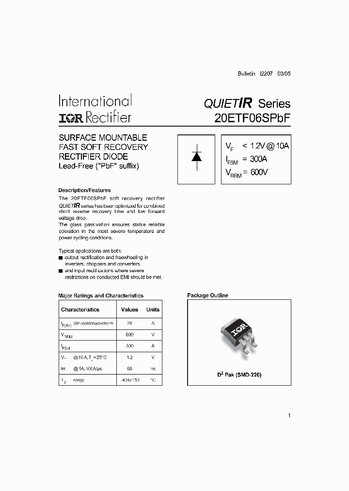 20ETF06STRRPBF_1192833.PDF Datasheet