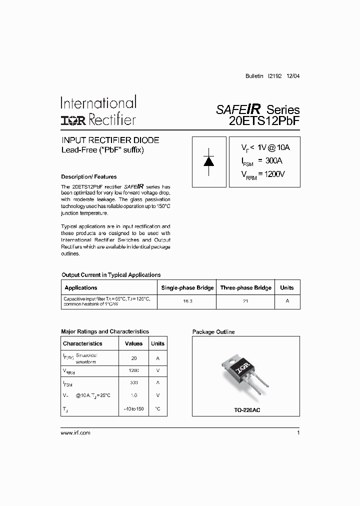 20ETS12PBF_1192837.PDF Datasheet