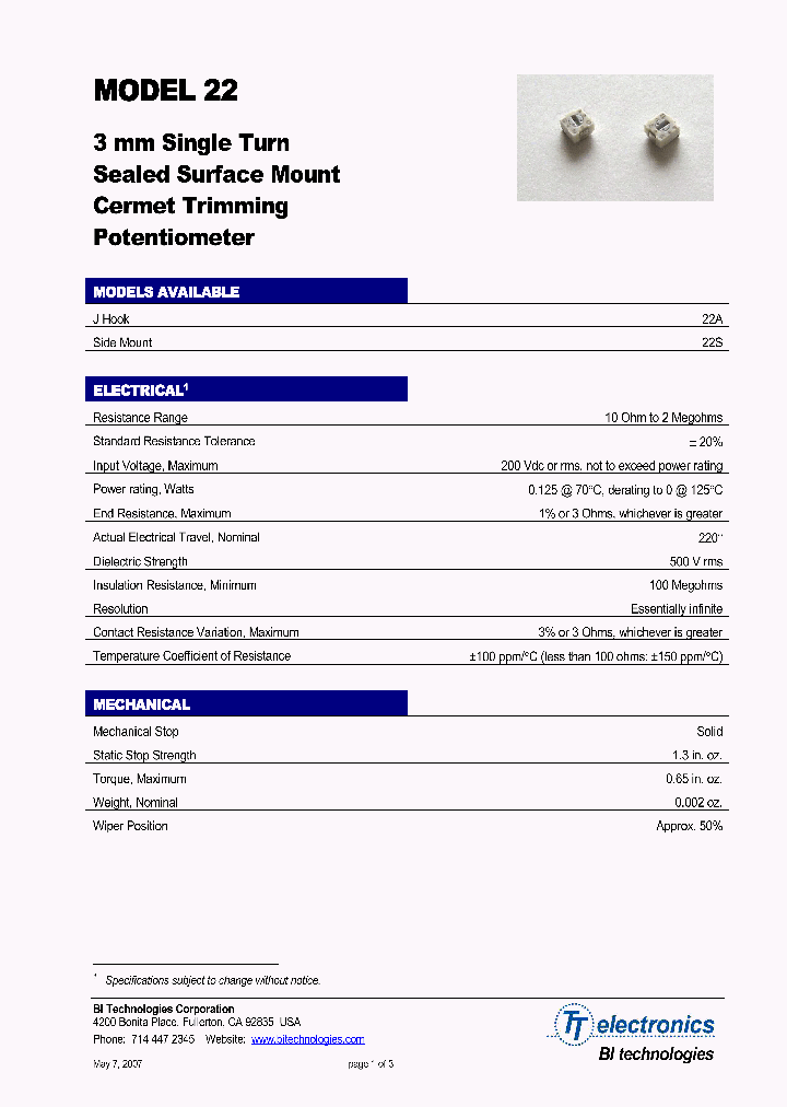 22SR10KLFTR_1192973.PDF Datasheet