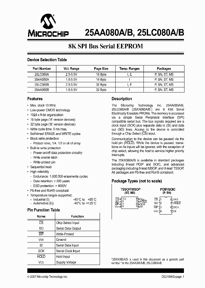 25LC080BT-IST_1193227.PDF Datasheet