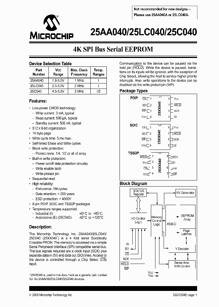 25LC040T-ISN_1052453.PDF Datasheet