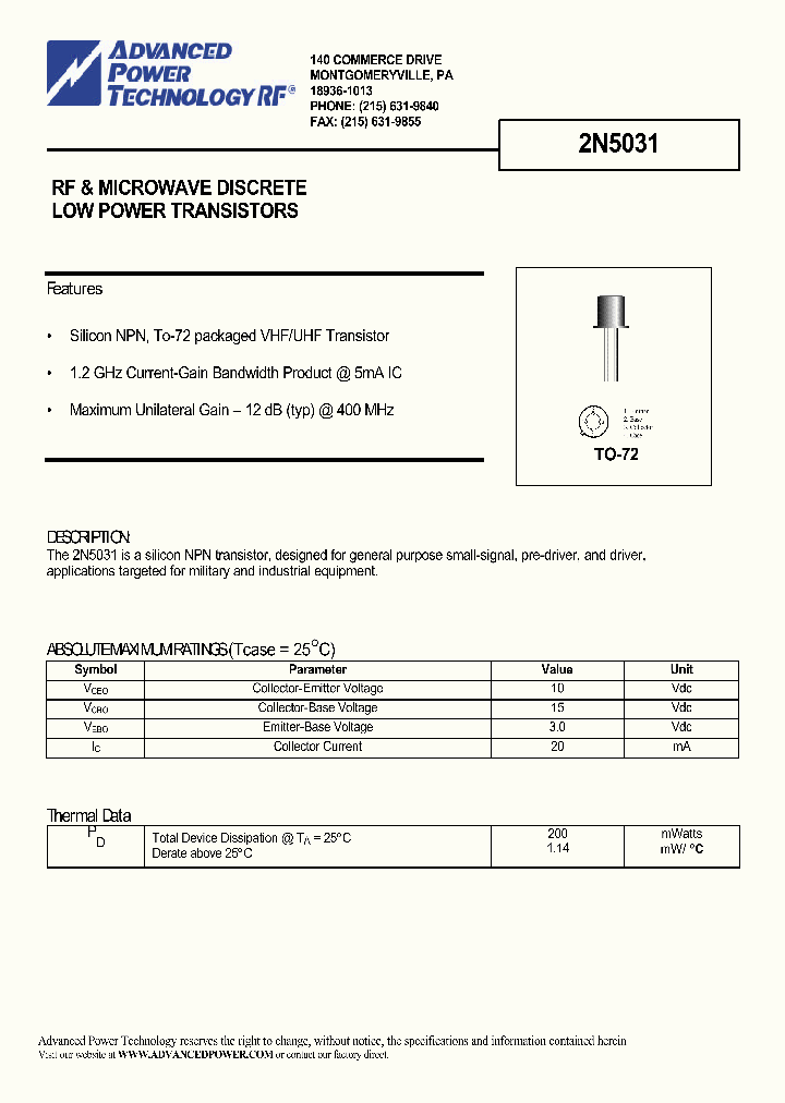 2N5031_1193976.PDF Datasheet