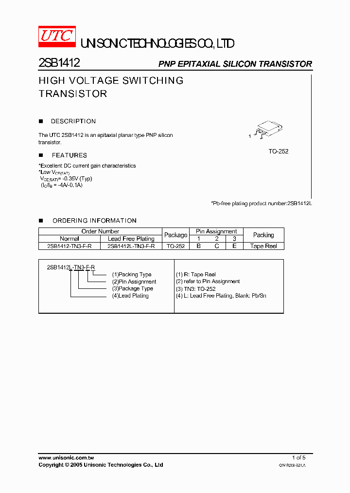 2SB1412L-TN3-B-R_1079646.PDF Datasheet