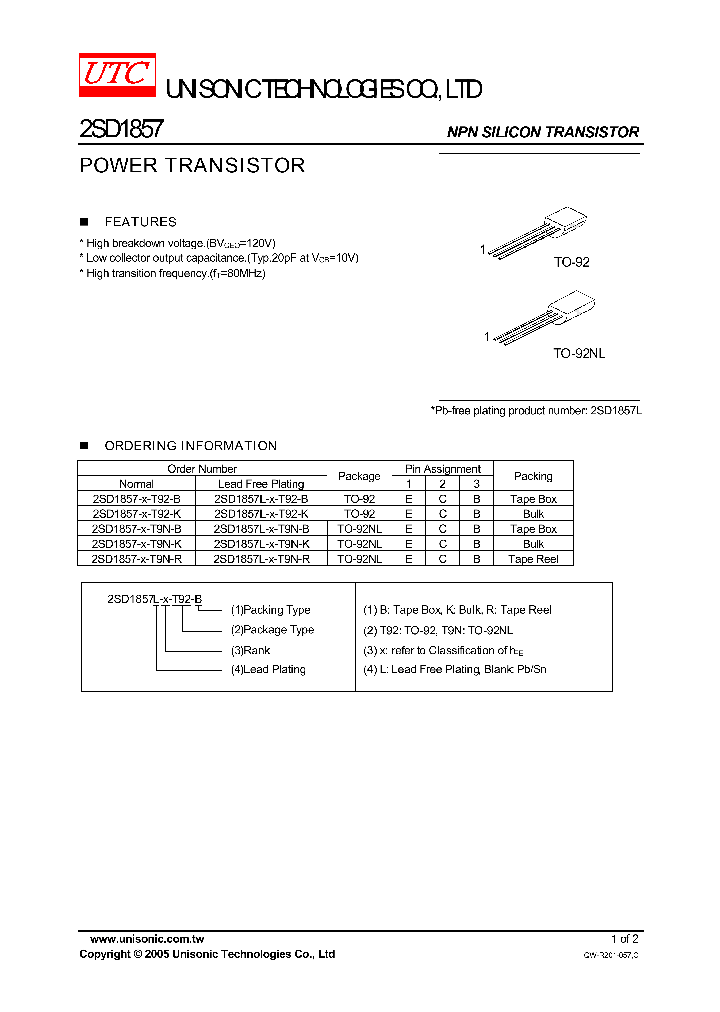 2SD1857L-X-T9N-R_1196949.PDF Datasheet