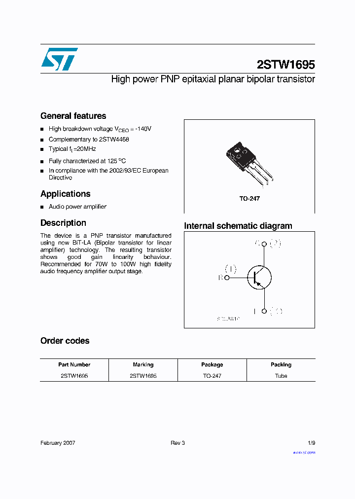 2STW1695_1198916.PDF Datasheet
