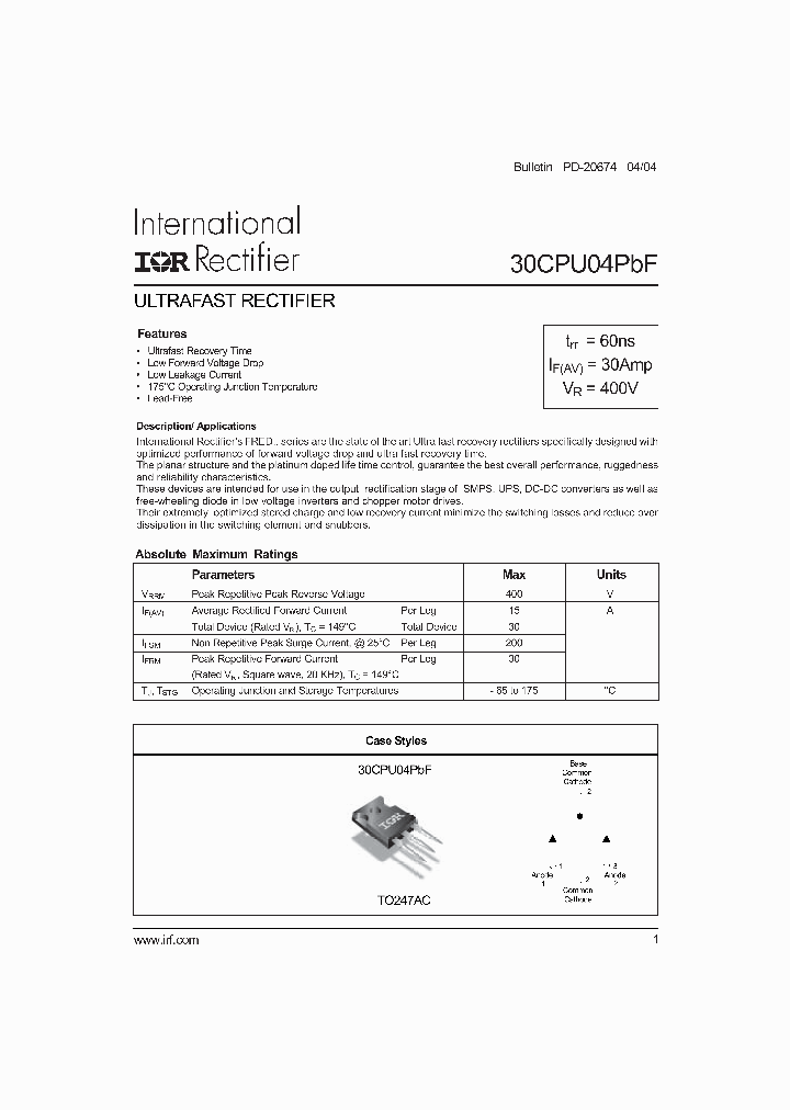 30CPU04PBF_1027003.PDF Datasheet